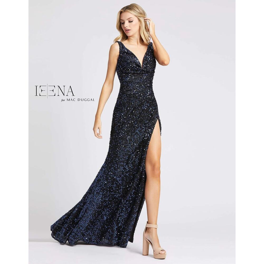 Ieena by Mac Duggal Sequin Gown Dress 2